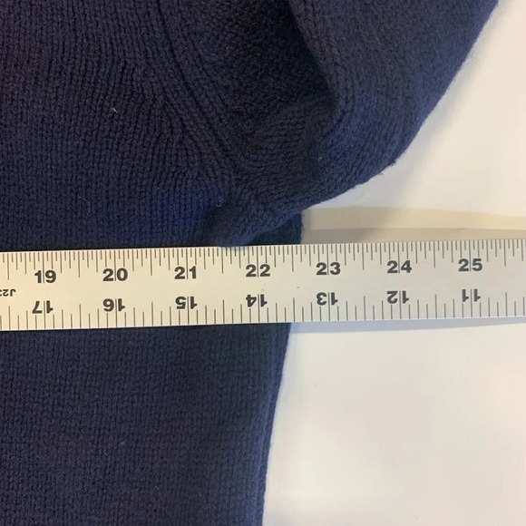 Orvis Men's Quarter‎ Zip 100% Lambswool and Leather Long Sleeve Pullover Size L - Picture 10 of 11